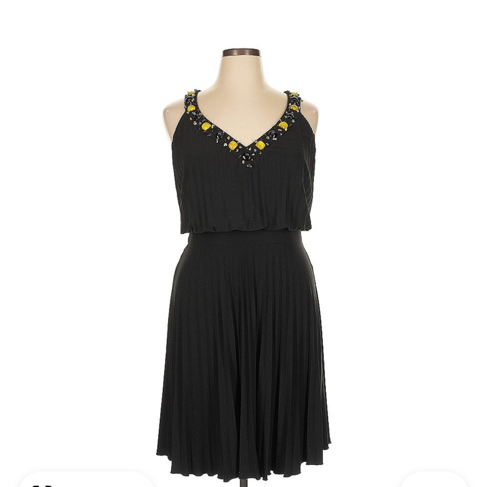 Nine West Black Dress with Yellow and Black Gem Details